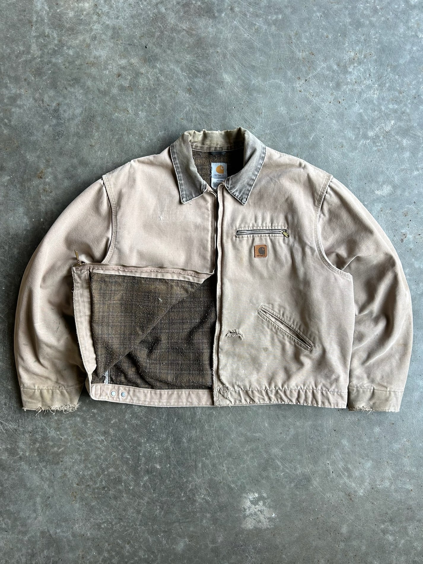 Vintage Beige Flannel Lined Detroit Jacket